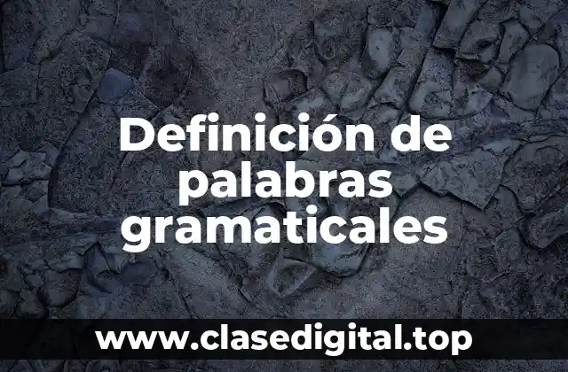 Definición de palabras gramaticales