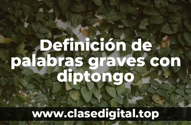Definición de palabras graves con diptongo