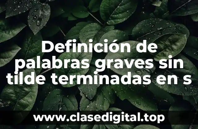 Ejemplos de palabras graves sin tilde terminadas en s