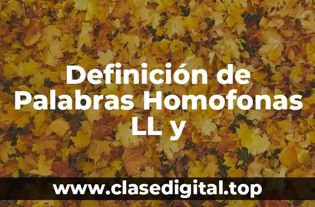 Definición de Palabras Homofonas LL y