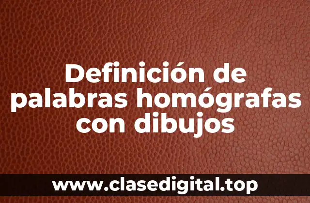 Ejemplos de palabras homógrafas con dibujos