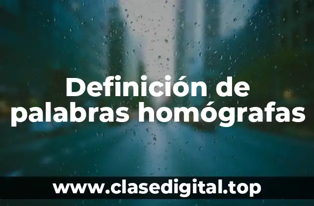 Ejemplos de palabras homógrafas