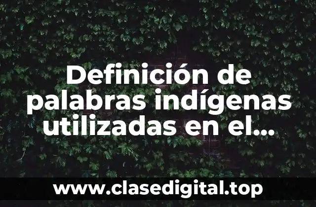 Definición de palabras indígenas utilizadas en el español de México