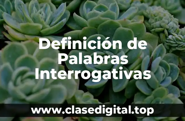 Definición de Palabras Interrogativas