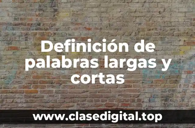 Definición de palabras largas y cortas
