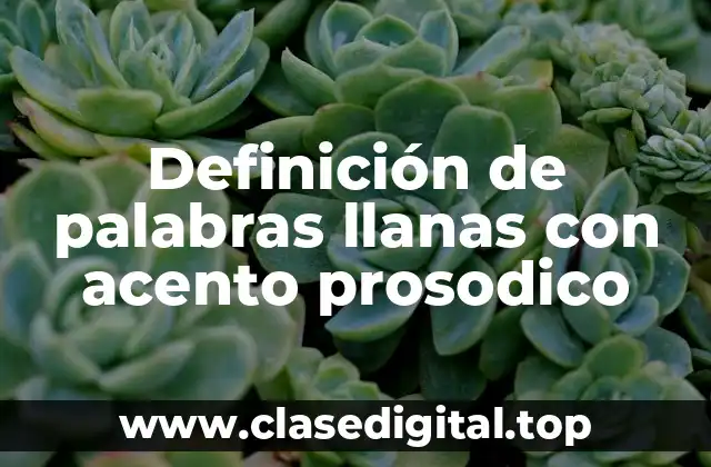 Definición de palabras llanas con acento prosodico