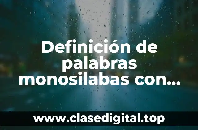 Definición de palabras monosilabas con acento