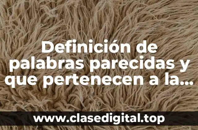 Definición de palabras parecidas y que pertenecen a la familia