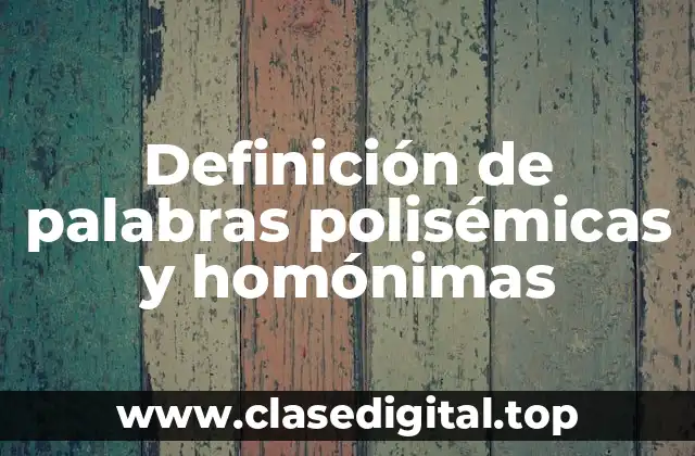 Definición de palabras polisémicas y homónimas