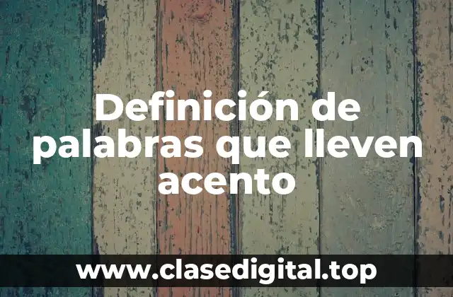 Definición de palabras que lleven acento