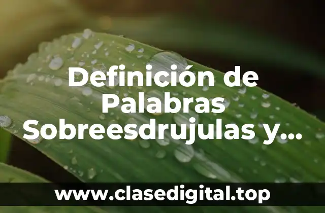 Definición de Palabras Sobreesdrujulas y sus Ejemplos