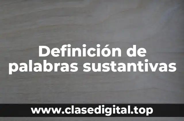 Definición de palabras sustantivas