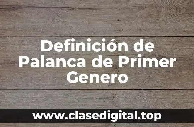 Definición de Palanca de Primer Genero
