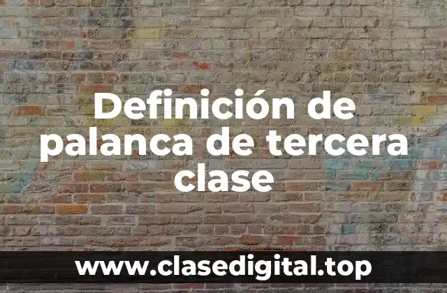 Ejemplos de palanca de tercera clase