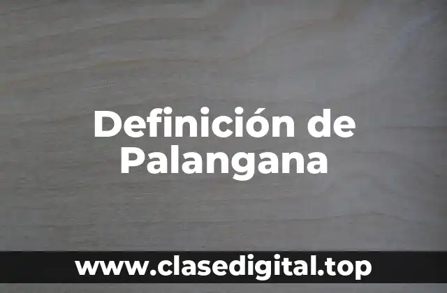 Definición de Palangana