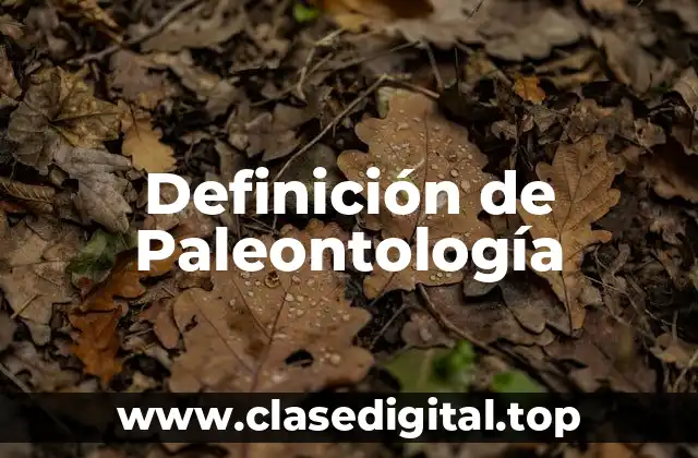 Definición técnica de Paleontología