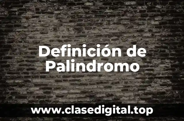Definición técnica de Palindromo