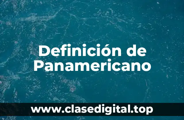 Definición de Panamericano