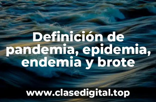 Definición de pandemia, epidemia, endemia y brote