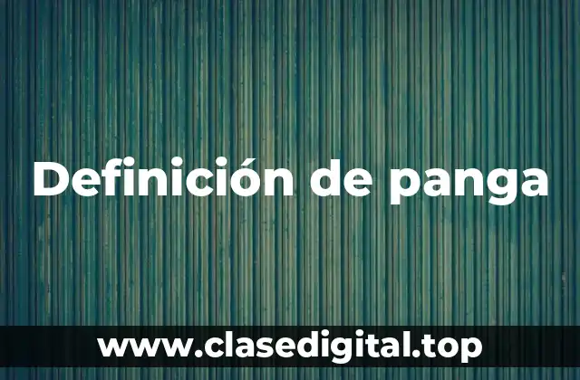Definición de panga
