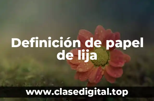 Definición de papel de lija