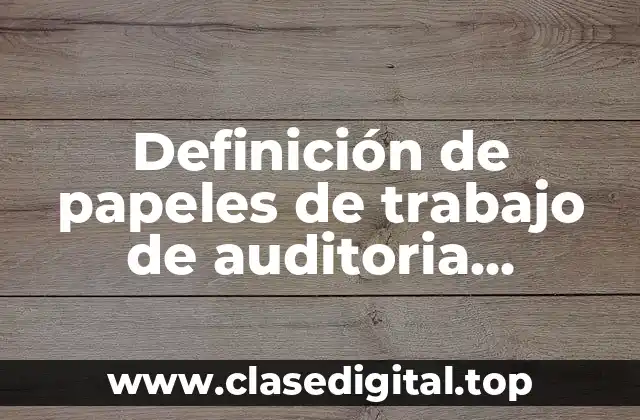 Definición de papeles de trabajo de auditoria financiera
