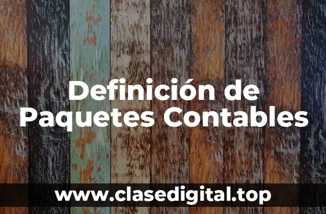 Definición de Paquetes Contables