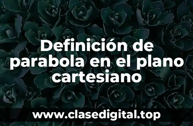 Definición de parabola en el plano cartesiano