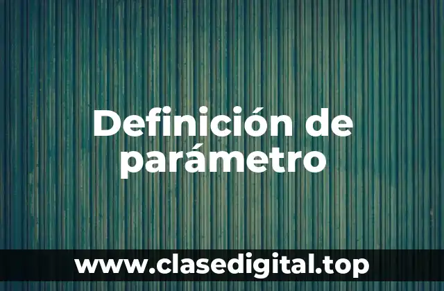 Definición de parámetro
