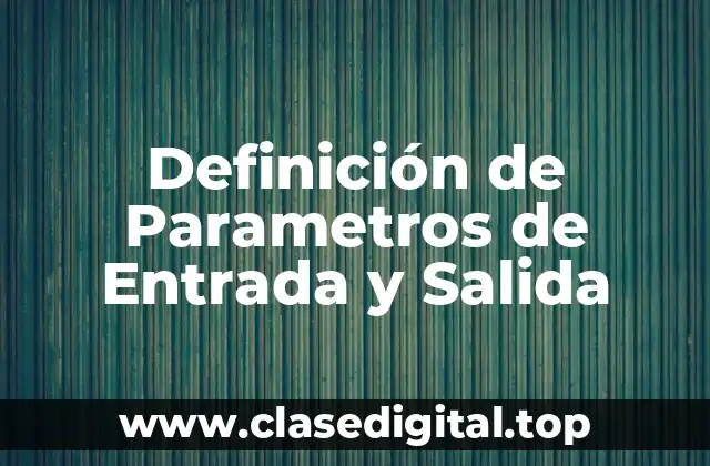 Definición de Parametros de Entrada y Salida