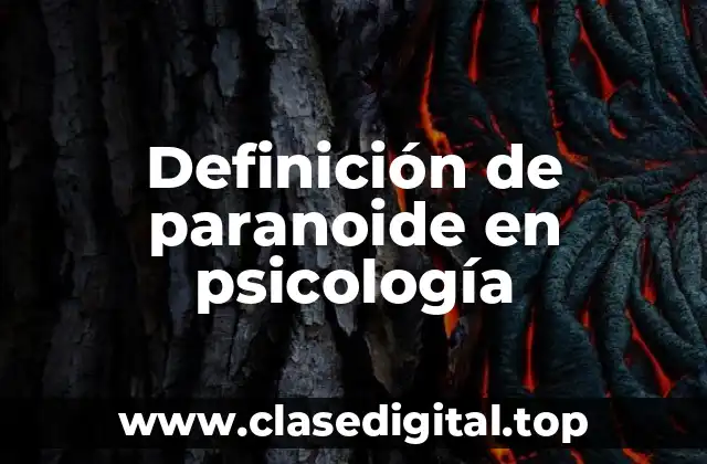 Definición de paranoide en psicología