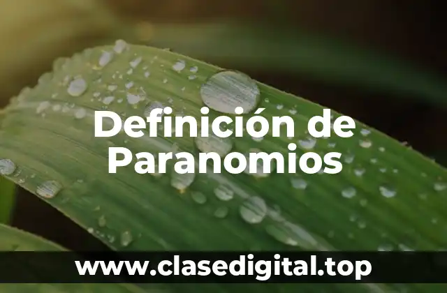 Definición de Paranomios
