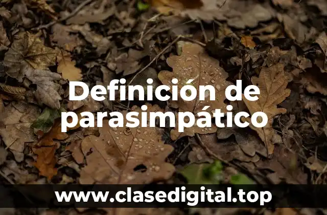 Definición de parasimpático