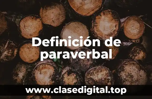 Definición de paraverbal