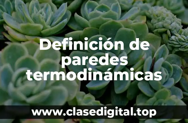 Definición de paredes termodinámicas