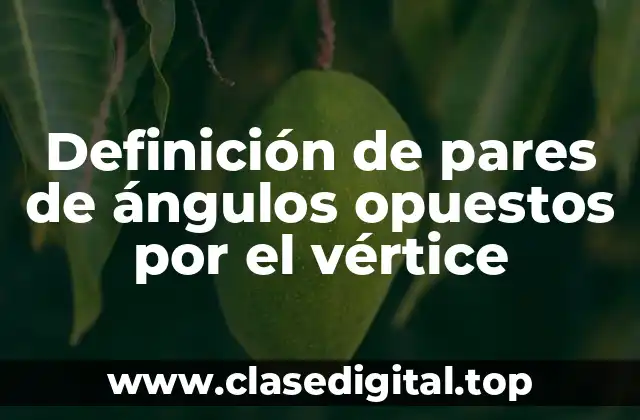 Definición de pares de ángulos opuestos por el vértice