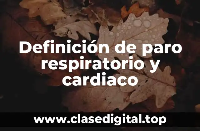 Definición de paro respiratorio y cardiaco