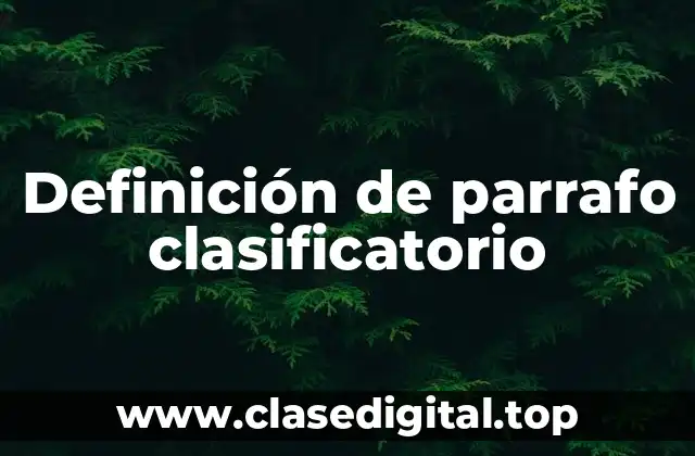 Definición de parrafo clasificatorio