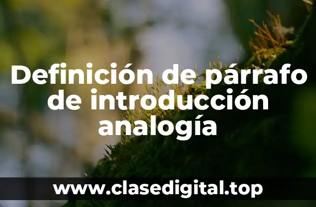 Definición de párrafo de introducción analogía