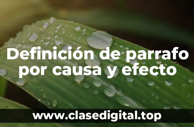 Definición de parrafo por causa y efecto