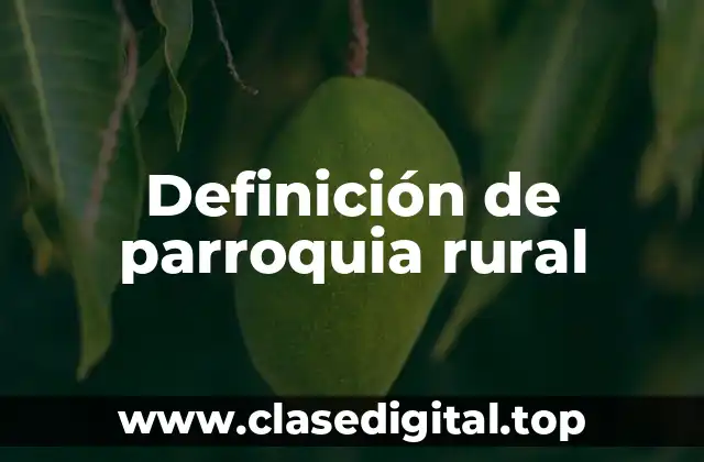 Definición de parroquia rural