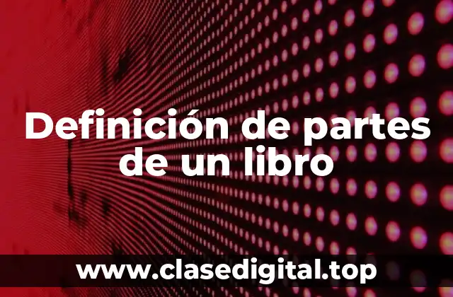Definición de partes de un libro
