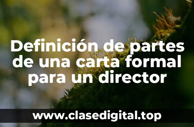 Ejemplos de partes de una carta formal para un director