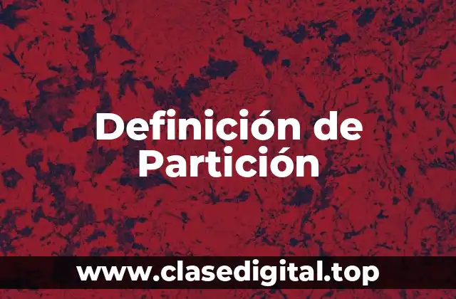Definición técnica de Partición