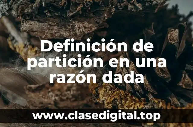Definición de partición en una razón dada