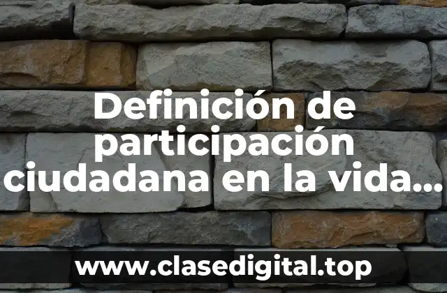 Definición de participación ciudadana en la vida cotidiana
