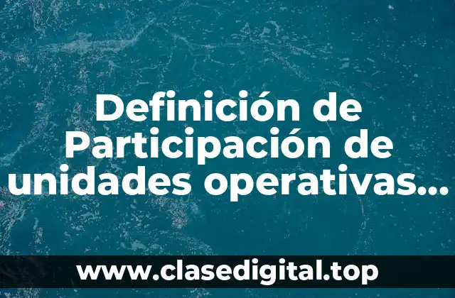 Definición de Participación de unidades operativas de una empresa