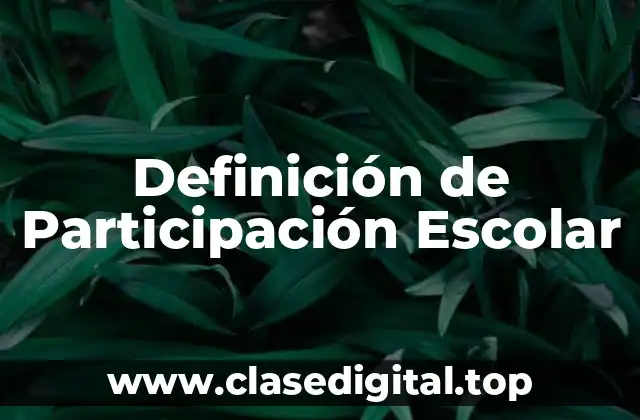 Definición de Participación Escolar