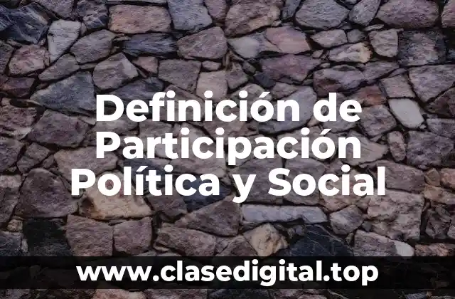Definición de Participación Política y Social