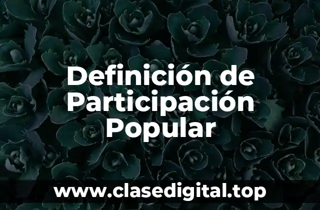 Definición de Participación Popular